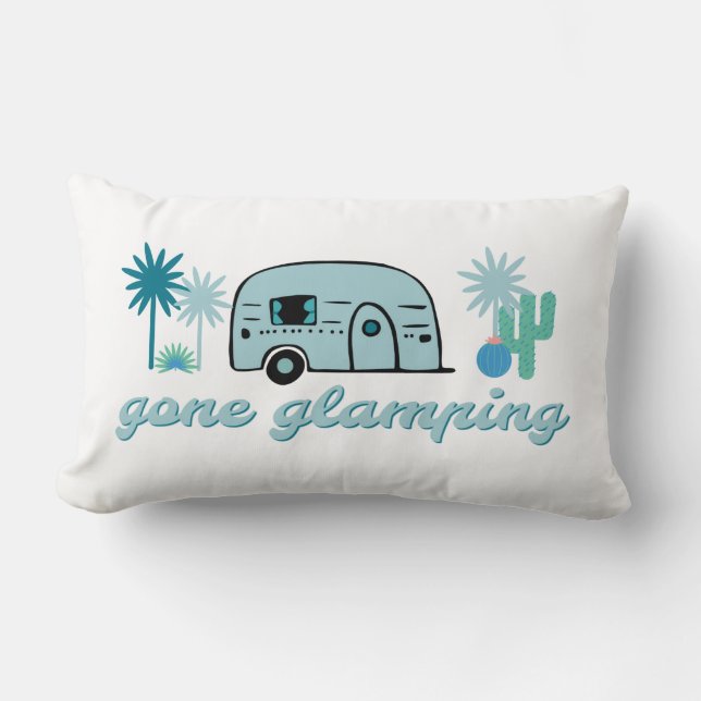 Coussin Rectangle Devis d'aventure pour camping-cars RV Camping Gone (Recto)