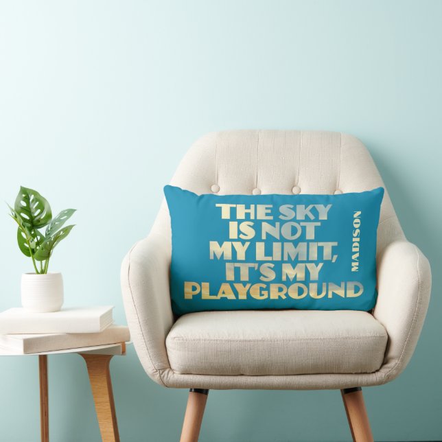 Coussin Rectangle Devis Sky de nom personnalisé (Chaise)