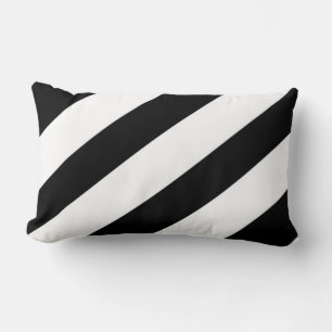 Coussin Rectangle Diagonale noire et blanche triée Toute taille