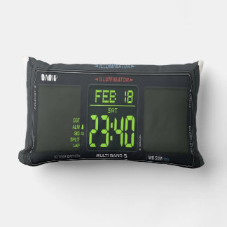 Coussin Rectangle Digital Watch Face Lumbar Pillow