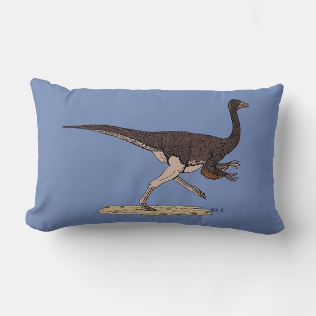 Coussin Rectangle Dinosaure ornithomimus crétacé (Recto)