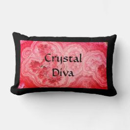 Coussin Rectangle Diva en cristal noir et rose