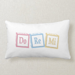 Coussin Rectangle "Do Re Mi" Solfeggio Baby Blocks Enfants Musique