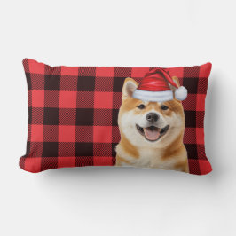 Coussin Rectangle Dog Lover Christmas Akita Holiday Buffalo Plaid