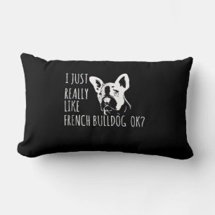 Coussin Rectangle Don de chien J'Aime Vraiment French Bulldog Ok