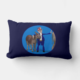 Coussin Rectangle Donkey Lover Oncle Sam