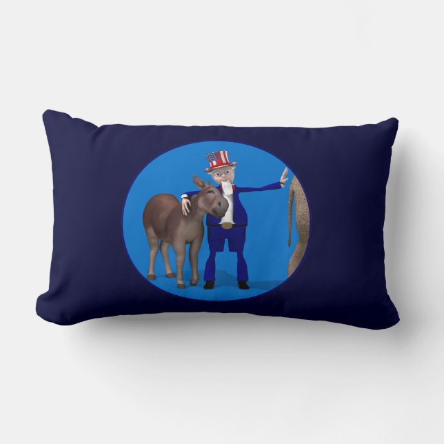 Coussin Rectangle Donkey Lover Oncle Sam (Recto)