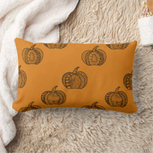 Coussin Rectangle Doodles d'Halloween boho zentangles citrouille Aut