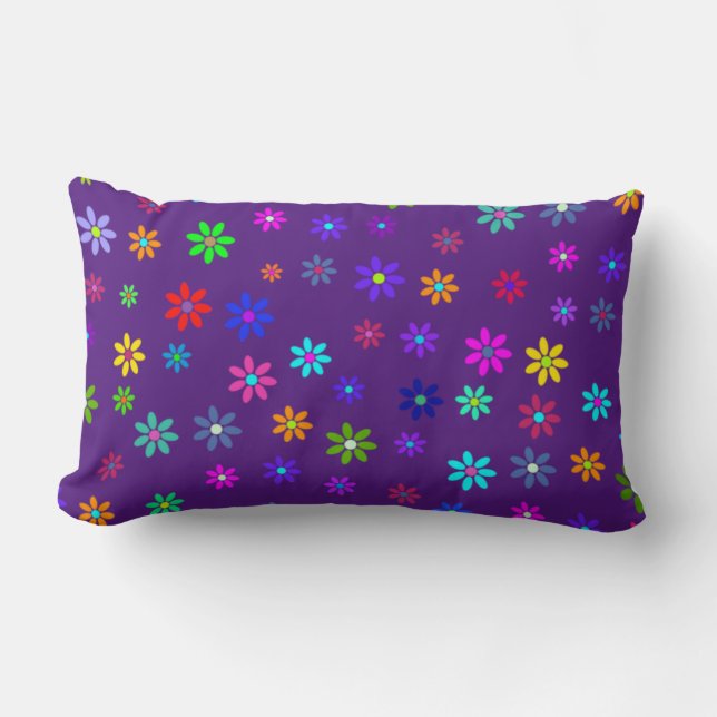 Coussin Rectangle Douche à fleurs - motif de couleur 1 (Recto)