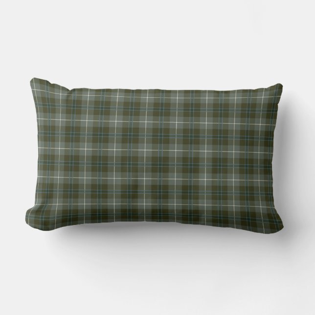 Coussin Rectangle Douglas Family Loden Green Reproduction Tartan (Recto)