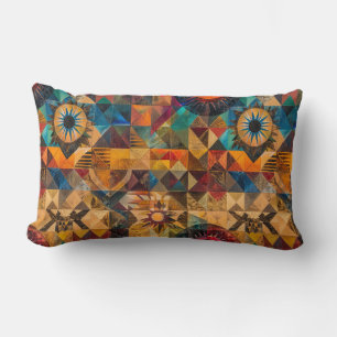Coussin Rectangle Doux Turquoise "Artiste Héritée" Lumbar Plush Cush