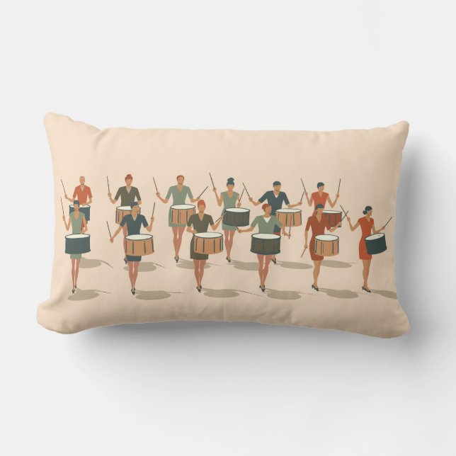 Coussin Rectangle Douze tambours tambourinant à l'aide d'un crayon m (Recto)