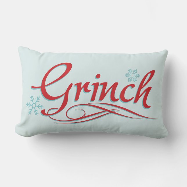 Coussin Rectangle Dr. Seuss | Grinch - Script Rouge et Bleu (Recto)