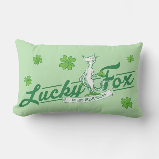 Coussin Rectangle Dr Seuss | Lucky Fox Dans Ses Chaussettes Irlandai (Recto)