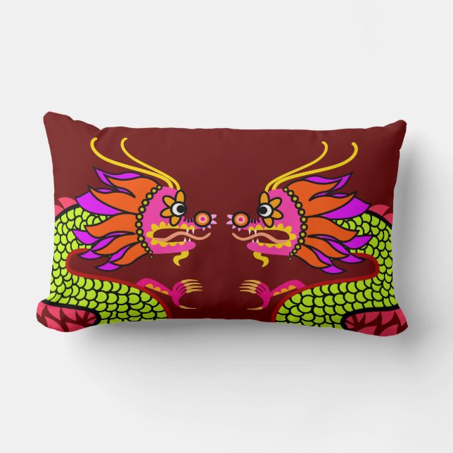 Coussin Rectangle Dragon chinois (Recto)
