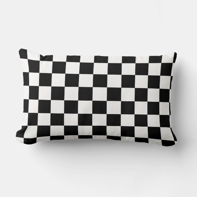 Coussin Rectangle Drapeau À damiers Élégant Motif noir et blanc (Recto)