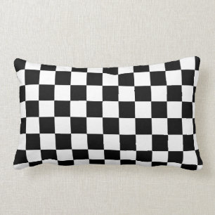 Coussin Rectangle Drapeau À damiers Élégant Motif noir et blanc