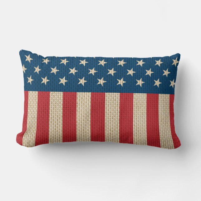 Coussin Rectangle Drapeau américain (Recto)