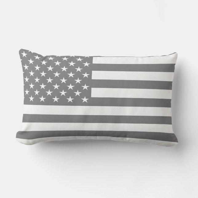 Coussin Rectangle Drapeau américain de gris en acier (Recto)
