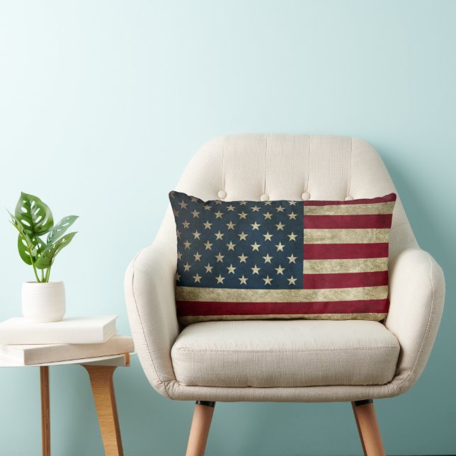 Coussin Rectangle Drapeau américain étoiles et bandes (Chaise)