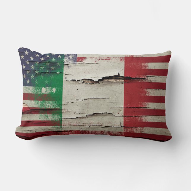 Coussin Rectangle Drapeau américain italien de la peinture | de (Recto)