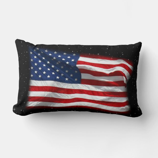 Coussin Rectangle Drapeau américain patriotique États-Unis (Recto)