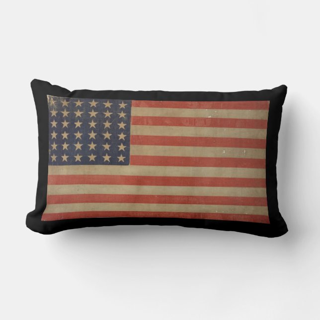 Coussin Rectangle Drapeau américain patriotique Vintage (Recto)