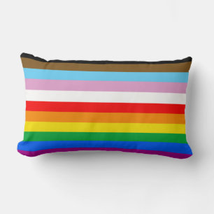 Coussin Rectangle Drapeau arc-en-ciel de la fierté LGBTQ+ INCLUSIF