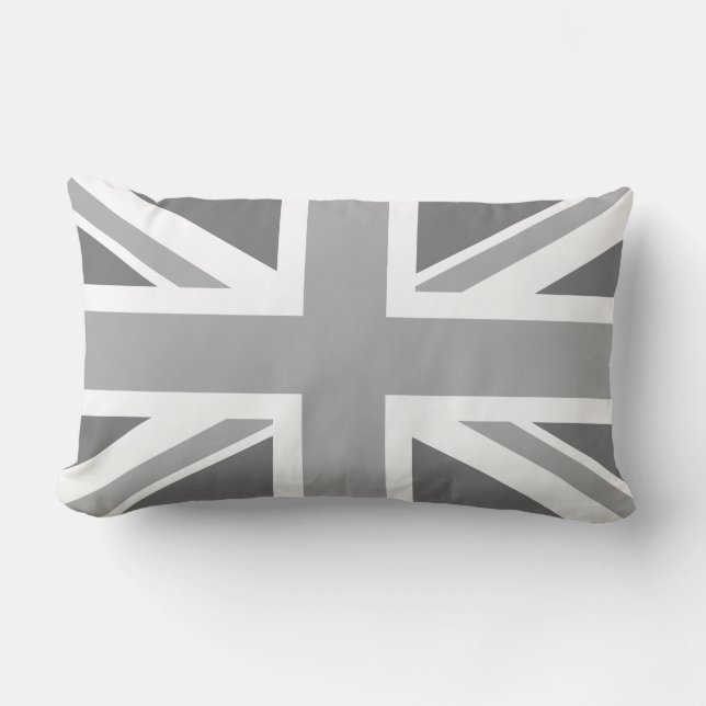 Coussin Rectangle Drapeau britannique d'Union Jack dans le gris (Recto)