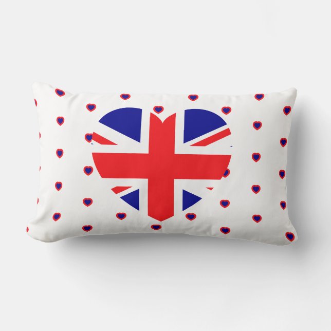 Coussin Rectangle Drapeau britannique Union Jack Angleterre Rouge Bl (Recto)