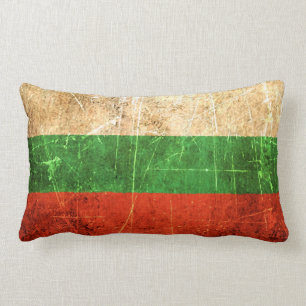 Coussin Rectangle Drapeau bulgare vintage rayé et porté