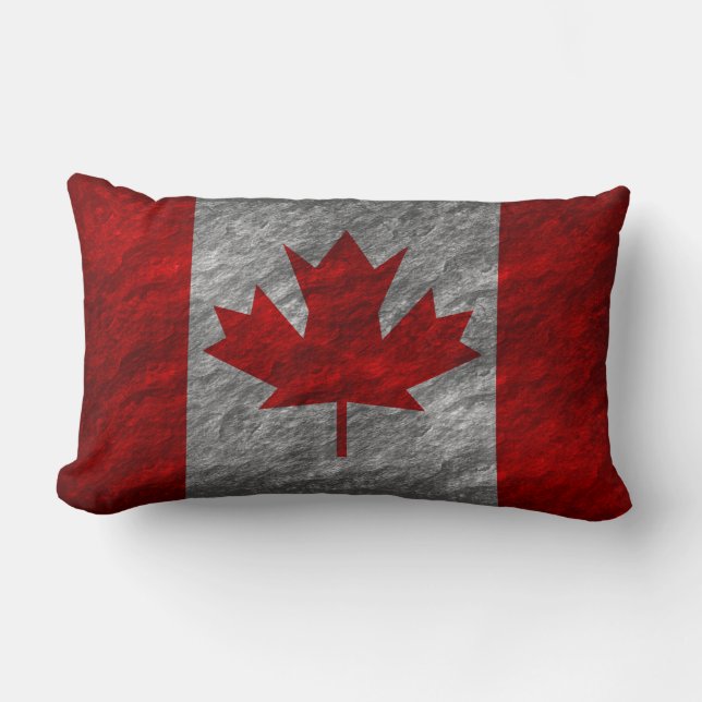 Coussin Rectangle Drapeau canadien Grunge 3 (Recto)