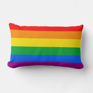 Coussin Rectangle Drapeau de fierté arc-en-ciel LGBTQ+