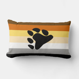 Coussin Rectangle Drapeau de fierté de l'ours avec patte