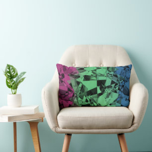 Coussin Rectangle Drapeau de fierté polysexuel groovy éclectique rét