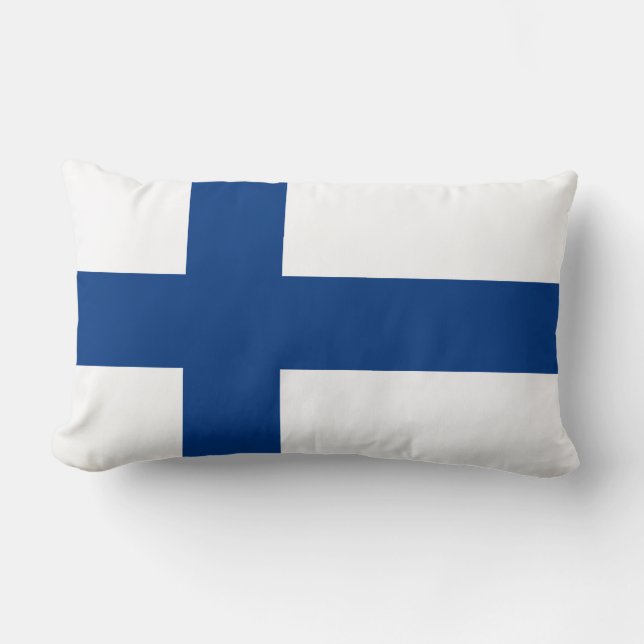 Coussin Rectangle Drapeau de la Croix Bleue de Finlande (Recto)