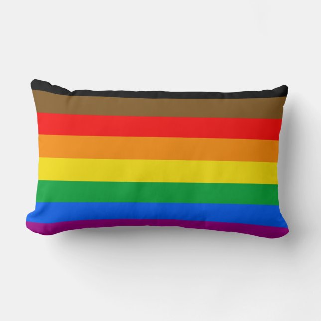 Coussin Rectangle Drapeau de la fierté arc-en-ciel de Philly (Recto)