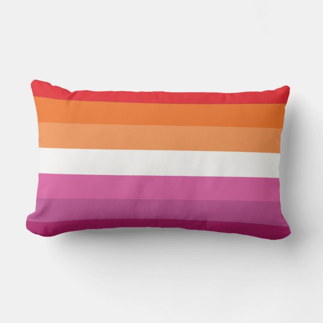 Coussin Rectangle Drapeau de la fierté lesbienne (Recto)