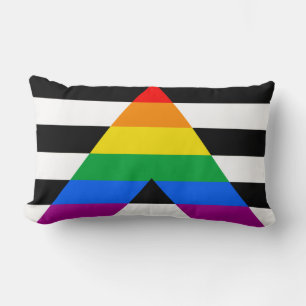 Coussin Rectangle Drapeau de l'allié LGBTQ+