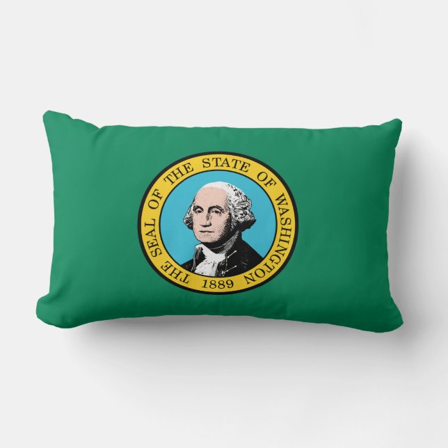 Coussin Rectangle Drapeau de l'État de Washington (Recto)