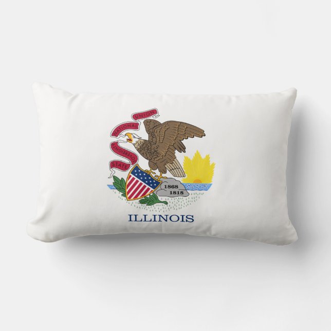 Coussin Rectangle Drapeau de l'Illinois (Recto)