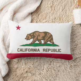 Coussin Rectangle Drapeau de l'ours de Californie : État de Cali Gol