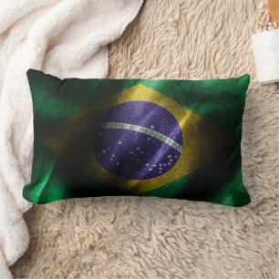 Coussin Rectangle Drapeau de soie du Brésil