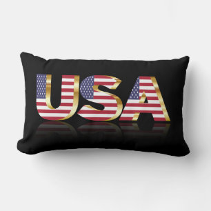 Coussin Rectangle Drapeau des textes des Etats-Unis