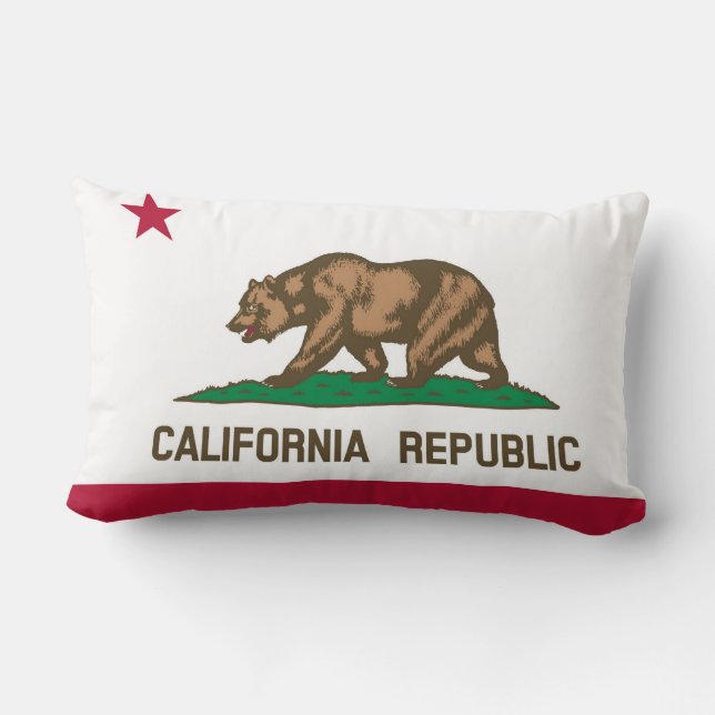 Coussin Rectangle Drapeau d'état de Californie Imprimer Patriotique (Verso)