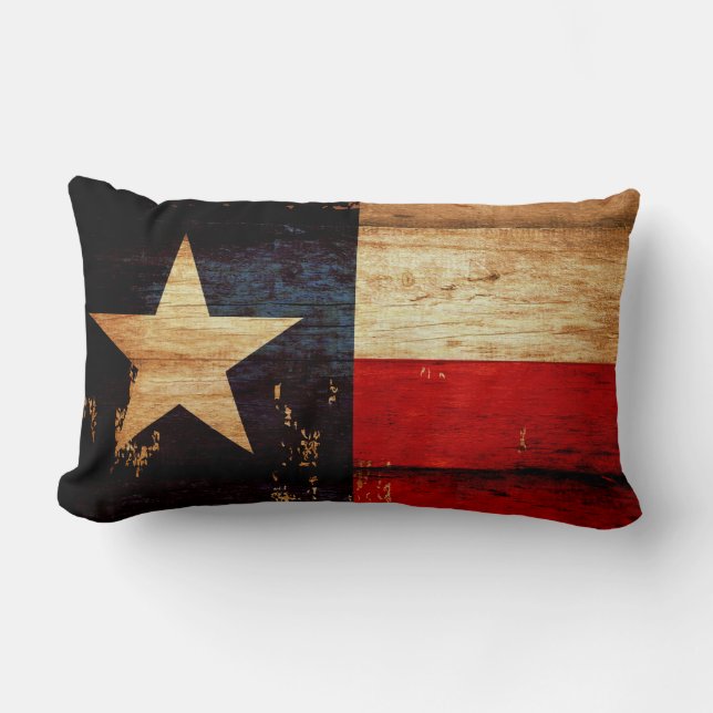 Coussin Rectangle Drapeau d'état du Texas dans le regard grunge en (Recto)