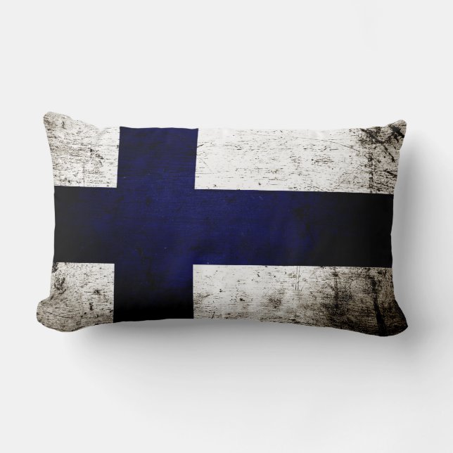 Coussin Rectangle Drapeau grunge noir de la Finlande (Recto)