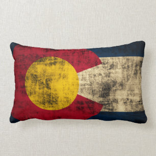 Coussin Rectangle Drapeau grunge vintage du Colorado