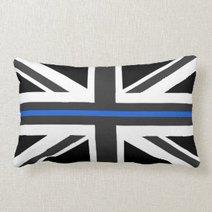 Coussin Rectangle Drapeau mince de Blue Line R-U