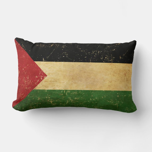 Coussin Rectangle Drapeau palestinien Vintage Grunge (Recto)
